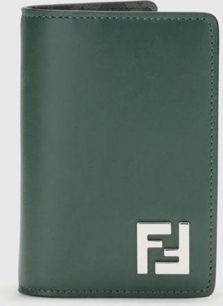 Fendi Portacarte di credito Squared FF Fendi in pelle e cotone spalmato