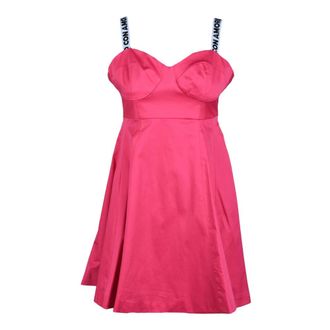 Giulia N Couture Elegante Katoenen Jurk voor Vrouwen - Dames - Korte kleedjes - Roze - M - Katoen - Kleedjes