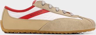 Alexander McQueen Boxe Mixed Leather Low-Top Sneakers