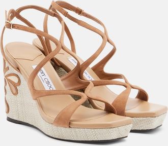 Jimmy Choo London Ayla leather espadrille wedges