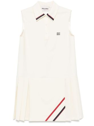 Miu Miu Geplooide blousejurk - Beige