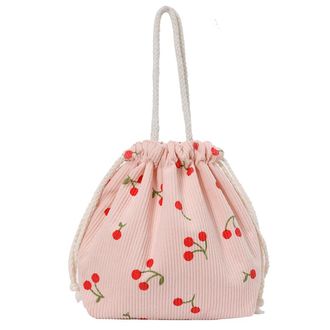 Generic Cherry Bucket Bag Casual Tote Bag Handbags for Women Girls (Pink) (style2)
