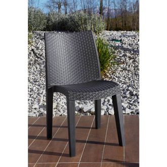 Dmora Dmora - Sillas De Jard&iacute;n Dmondin, Asiento De Jard&iacute;n, Silla Para Mesa De Comedor, Sill&oacute;n De Exterior Efecto Rat&aacute;n, 100% Made In Italy, 48x55h86 Cm, Ant