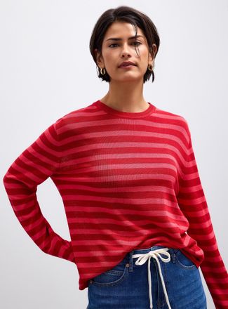 Contemporaine Womens Striped loose-fit sweater