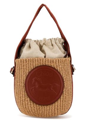 Chlo&eacute; Natural Horse Medal Bucket Bag