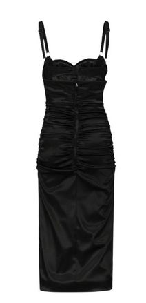 Dolce & Gabbana Black Ruched Corset Dress Size M