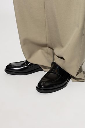 Jil Sander Leather Loafers Shoes, Mens, Black