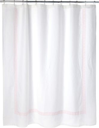 Matouk Ophelia Linen Shower Curtain in Pink at Nordstrom