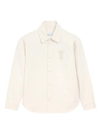 Ami Overshirt With Knitted Ami De Coeur