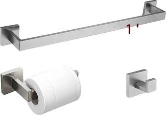 OEM Accesorios De Ba&ntilde;o, Toallero De Acero Inoxidable, Portarrollos De Papel Higi&eacute;nico, 600 Mm, 1 Barra, Juego De 3 Piezas