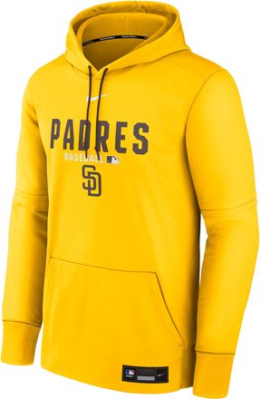 Nike Mens San Diego Padres Authentic Collection Nike Therma MLB Pullover Hoodie in Yellow | NAC30C6YPYP-RMG
