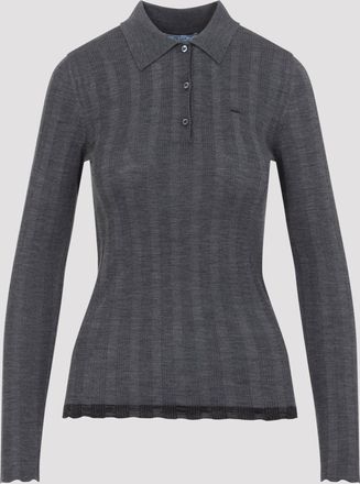 Prada wollen poloshirt