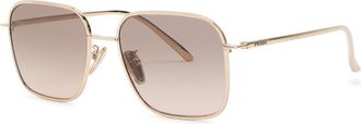 Prada Aviator-style Metal Sunglasses - Gold - One Size