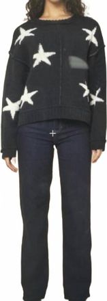 Vintage Havana Jacquard Star Sweater In Black