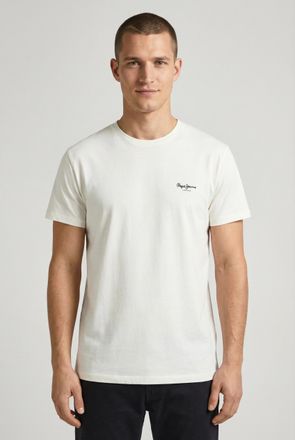 Pepe Jeans London T-Shirt PEPE JEANS ORIGINAL BASIC 3N, Herren, Gr. XXL, sanftes wei&szlig;, Jersey, Obermaterial: 95% Baumwolle, 5% Elasthan, bedruckt, unifarben, slim fit n