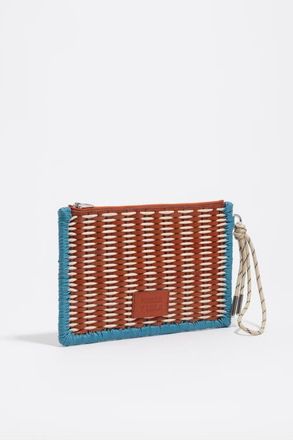 Bimba & Lola Large Leather Palms Make-Up Case in Tan at Nordstrom