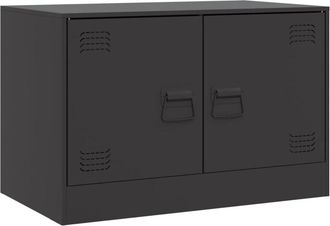 vidaXL Vidaxl - Mueble para tv de acero negro 67x39x44 cm