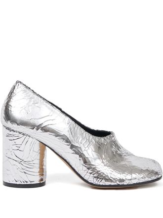 Maison Margiela 80 mm Tabi Broken Mirror hoge pumps - Zilver