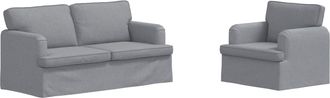 vidaXL Juego De Sof&aacute; 2 Uds. Gris Claro Tela Vidaxl