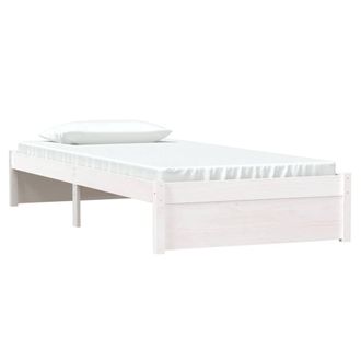 Berkfield Home Beautiful Bed Frame White Solid Wood 90x190 cm Single
