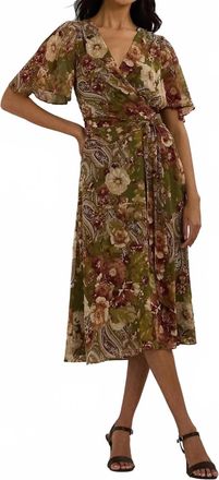 Ralph Lauren Floral Midi Dress In Green
