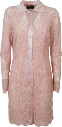 Blumarine Abito con colletto a punta - Rosa