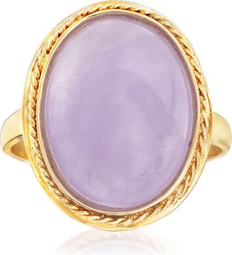 Ross-Simons Lavender Jade Ring in 14kt Yellow Gold