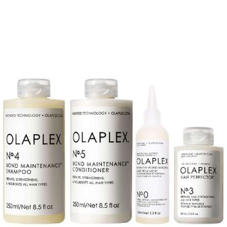 Olaplex Womens Bond-Building Bundle - No.4 Shampoo 250ml, No.5 Conditioner No.3 Hair Perfector 100ml & No.0 Intensive 155ml - One Size