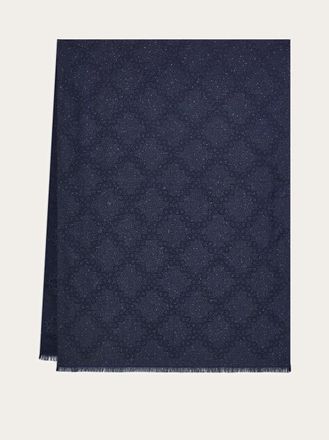 Ferragamo Donna Stola Gancini jacquard Blu
