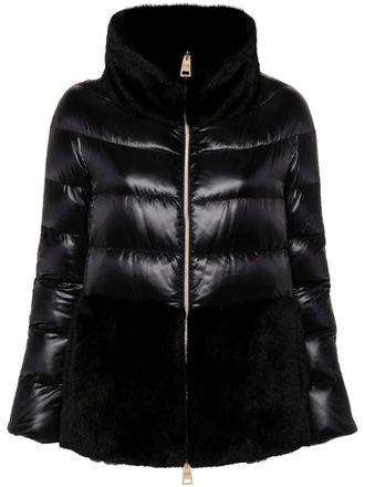 Herno Ultralight Nylon And Lady Alternative Fur Cape