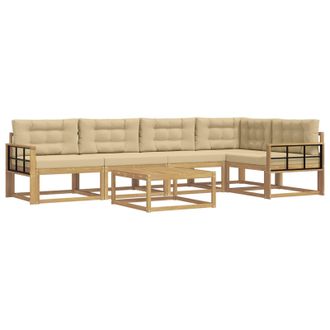 vidaXL Conjunto De Sof&aacute;s De Exterior 6 Pcs Y Beige 79 X 79 X 37 Cm Vidaxl
