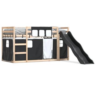 Berkfield Home Bunk Bed without Mattress with Slide White & Black 80x200 cm
