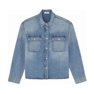 Anine Bing Denim Jackets, female, Blue, Size: XS Paxton Shirt