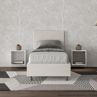 Les Tendances Les Tendances - Letto singolo senza rete imbottito 80x190 similpelle bianco Adele