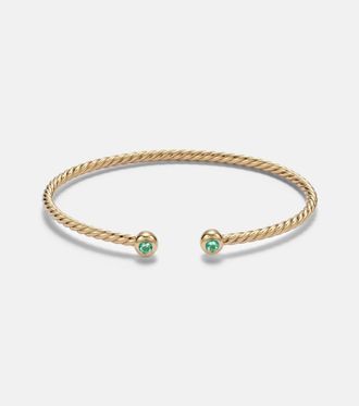 David Yurman Pulsera Cablespira Flex Micro de oro de 18 ct con esmeraldas