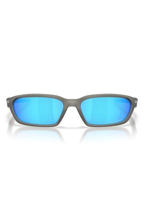 Oakley Gender Inclusive Terraforma 58mm Rectangle Sunglasses in Matte Grey Smoke /Sapphire at Nordstrom