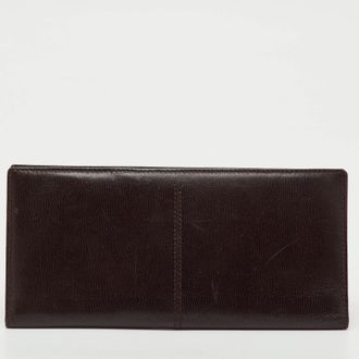 Tod's Tods Dark Brown Leather Long Wallet