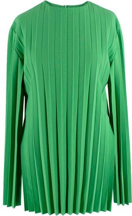 A.W.A.K.E. Mode Green Pleated Cady Blouse Size L