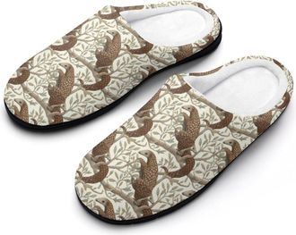 Generic Brown Pangolin Mens House Slippers Memory Foam Washable Cotton Slip on Home Shoes