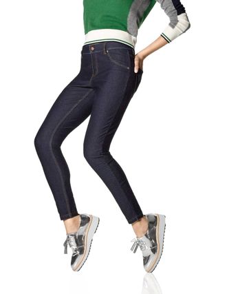 Hue Essential Denim Leggings In Deep Indigo Wash