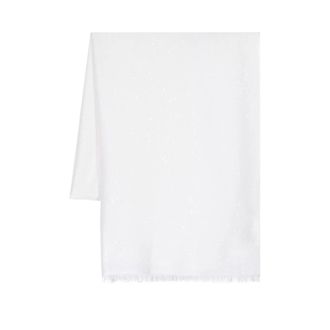 Brunello Cucinelli Brunello Cucinelli, Winter Scarves, female, White, Size: ONE SIZE Sequin Embellished Cashmere Silk Scarf