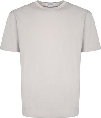 Daniele Fiesoli Tops, Heren, Grijs, L, Katoen, Katoenen Crepe T-shirt