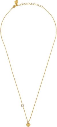 Estella Bartlett Crystal Heart & Charm Pendant Necklace in Gold at Nordstrom