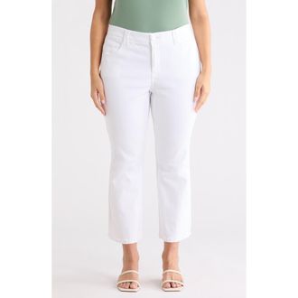 Democracy Scalloped Crop Flare Jeans in Optic White at Nordstrom Rack, Size 22 W