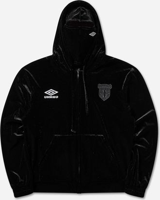 Umbro Velvet Masked Zip Hoodie Black