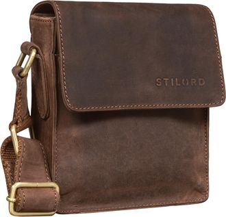 STILORD Nate Messenger Bag Leather Small For Men Vintage Cross Body Suitable for 7 Inch Tablets Satchel Genuine Leather, Colour:veleta - brown