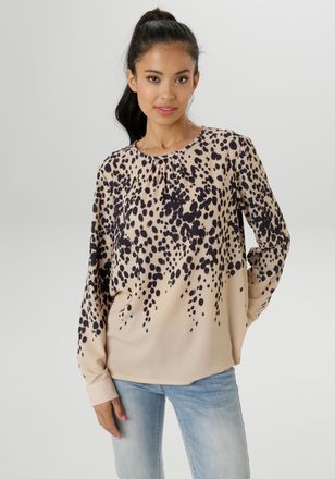 Aniston Schlupfbluse mit stilvollem Allover-Tropfenprint - NEUE KOLLEKTION