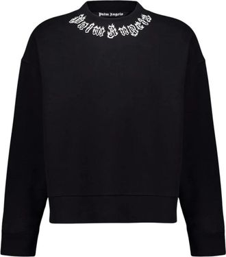 Palm Angels Sweatshirt met Logo - Heren - Sweatshirts - Zwart - L - Katoen - Hoodies & sweatvesten