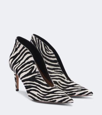 Gianvito Rossi Vania zebra-print calf hair pumps
