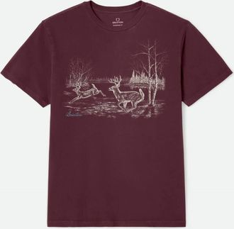 Brixton Mens Gallop Tee In Port Worn Wash